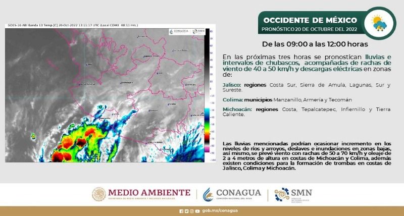 Tormenta tropical "Roslyn" podría convertirse en huracán en su paso por Jalisco